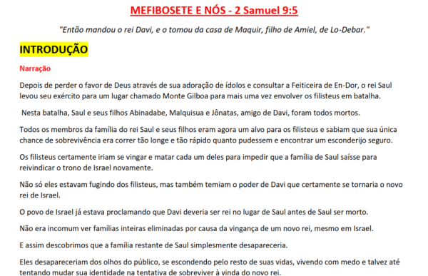 Esboço de Pregação Sobre Mefibosete - Imagem 2