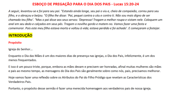 Esboço de Pregação para o Dia dos Pais - Imagem 2