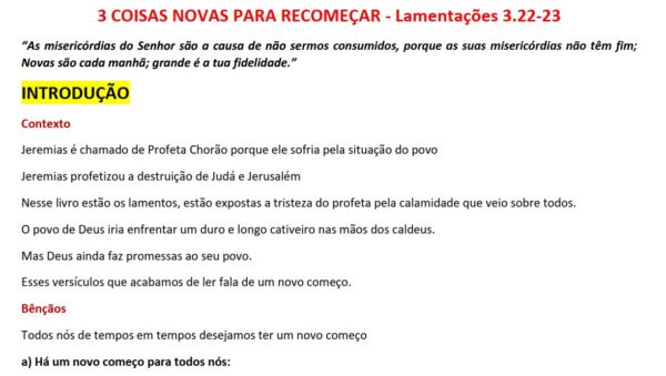 Esboços de Pregações em Lamentações 3.22-23 - Imagem 2
